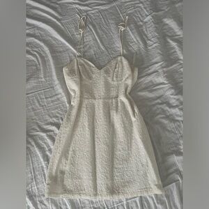 superdown Cream Eyelet Mini Dress